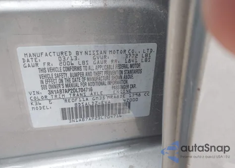 2013 Nissan Sentra Sv from USA, damaged, VIN 3N1AB7AP2DL704716